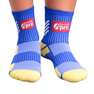 Seventh April Over-the-Ankle Grip Socks (Blue & Yellow)